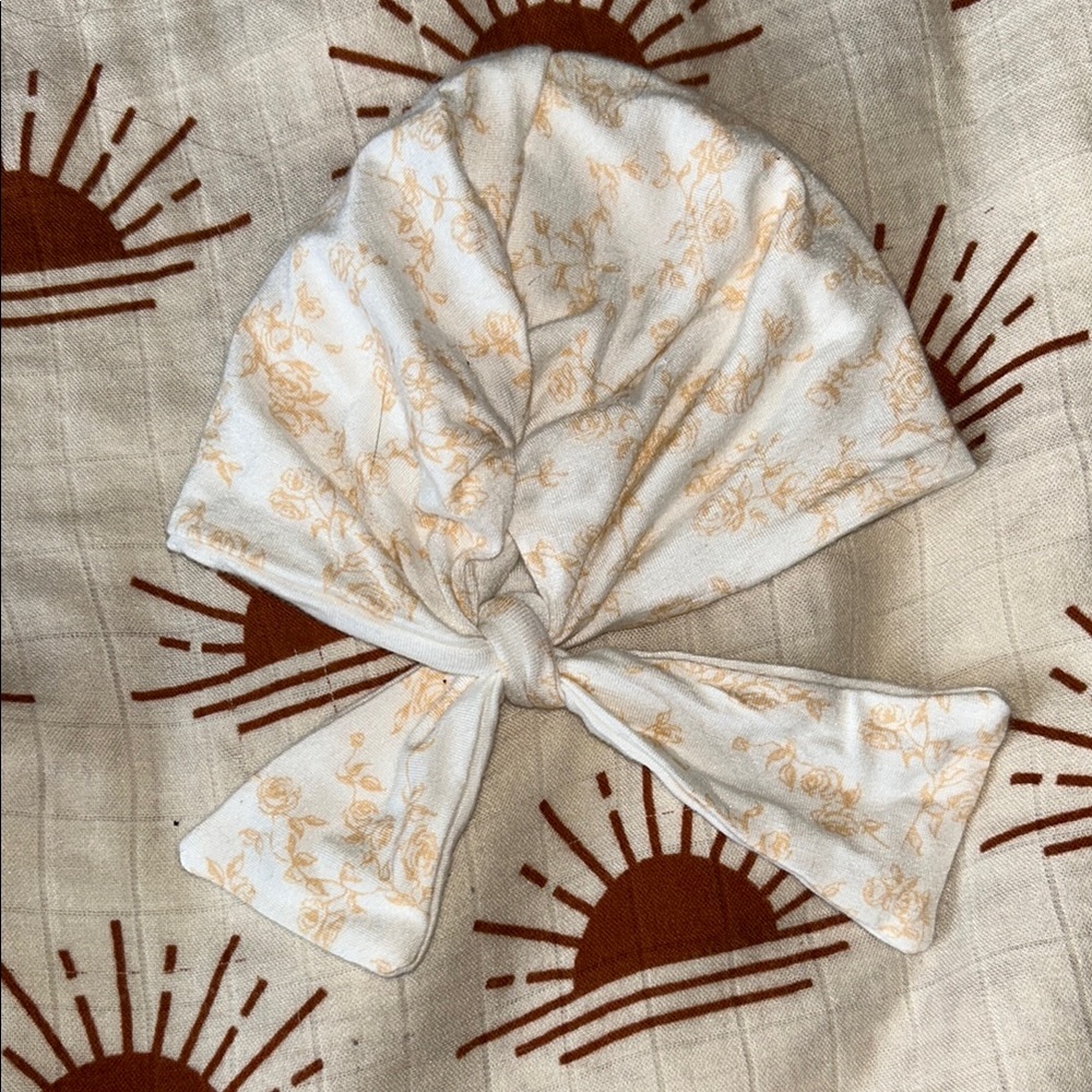 White and Orange MamaCoco Kids Knotted Hat